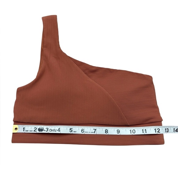 NEW, Kyodan, One-Shoulder Ribbed Sports Bra, Small, Brown 🏃♀️ - Picture 2 of 6